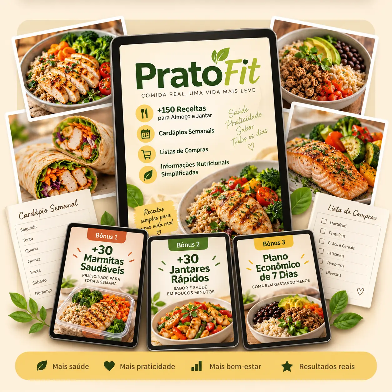 Mockup completo do PratoFit para o Projeto Verão